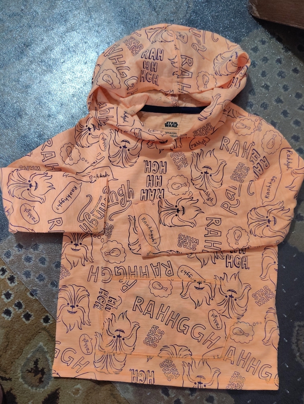Nwot Star Wars Kids Orange Chewbacca Swim Hoodie4t $25
